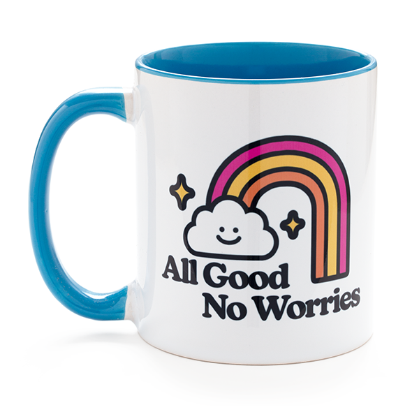 All Good No Worries Happy Rainbow Mug