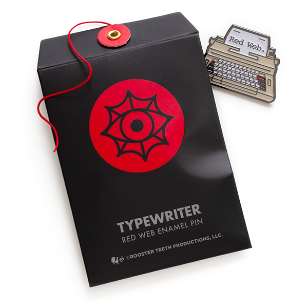 Red Web Monthly Pin - Typewriter