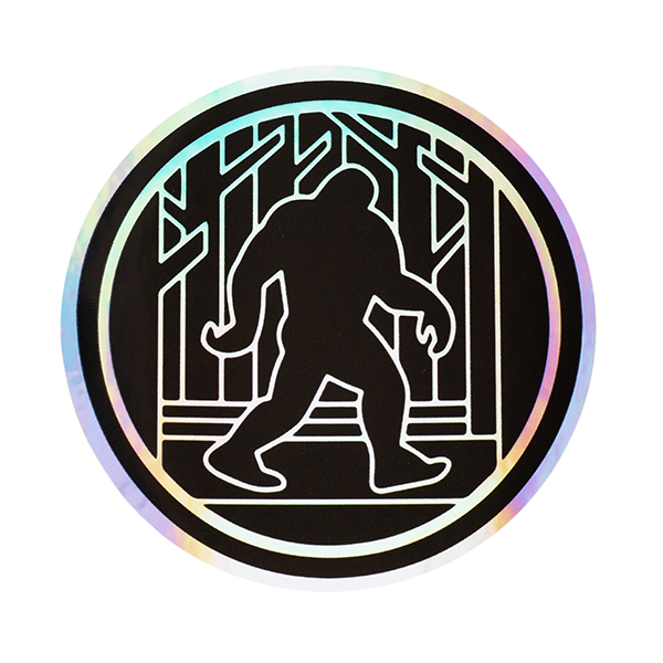 Red Web Cryptid Bigfoot Holographic Sticker