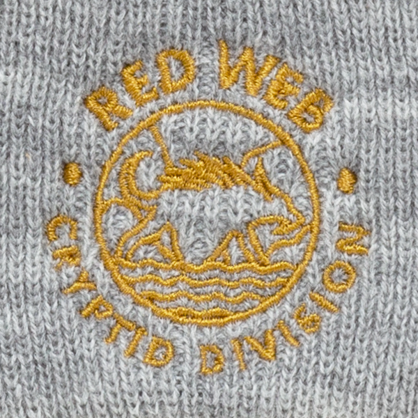 Red Web Cryptid Chupacabra Embroidered Beanie