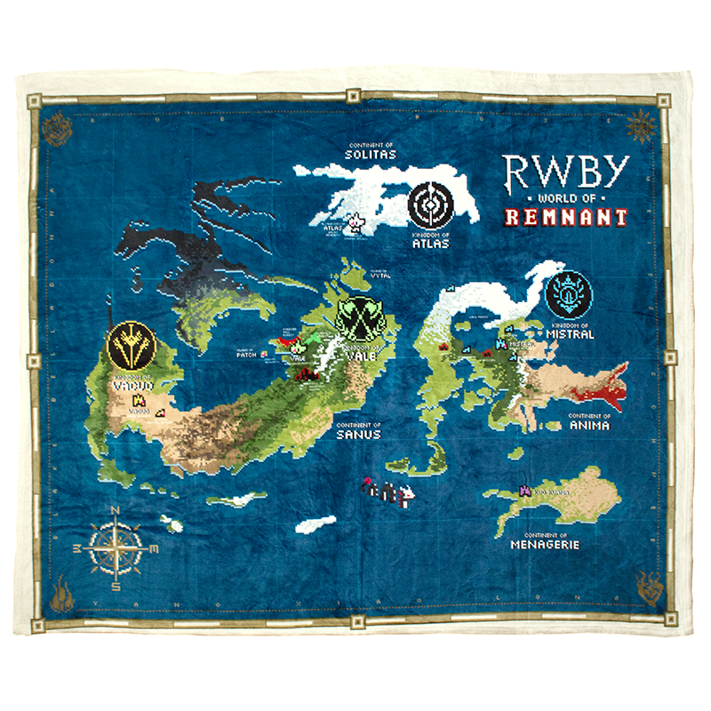 RWBY Remnant Map Throw Blanket
