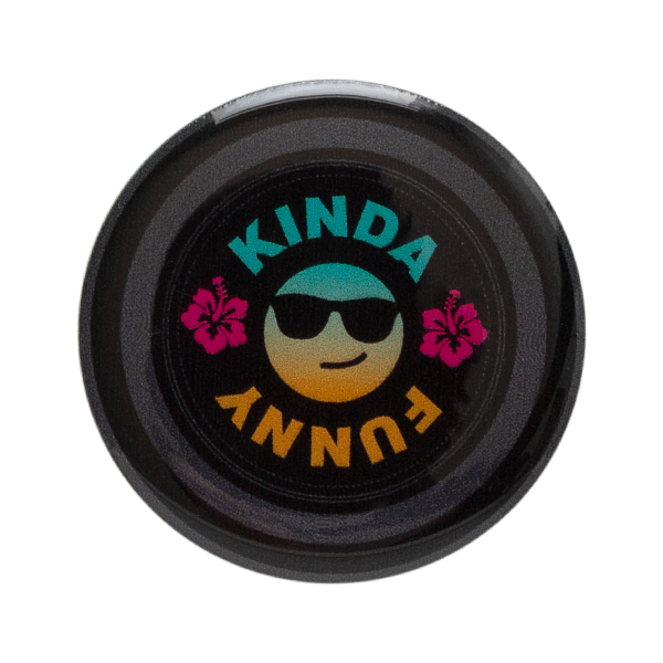 Kinda Funny Tropical Button Pin - Black