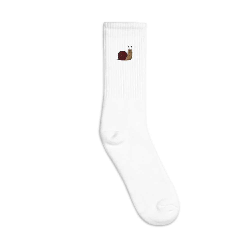 Death Snail Embroidered Crew Socks