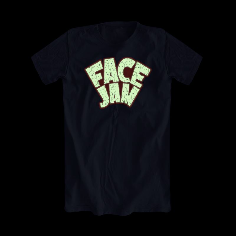 Face Jam Glow-in-the-Dark Ghost Logo T-Shirt 