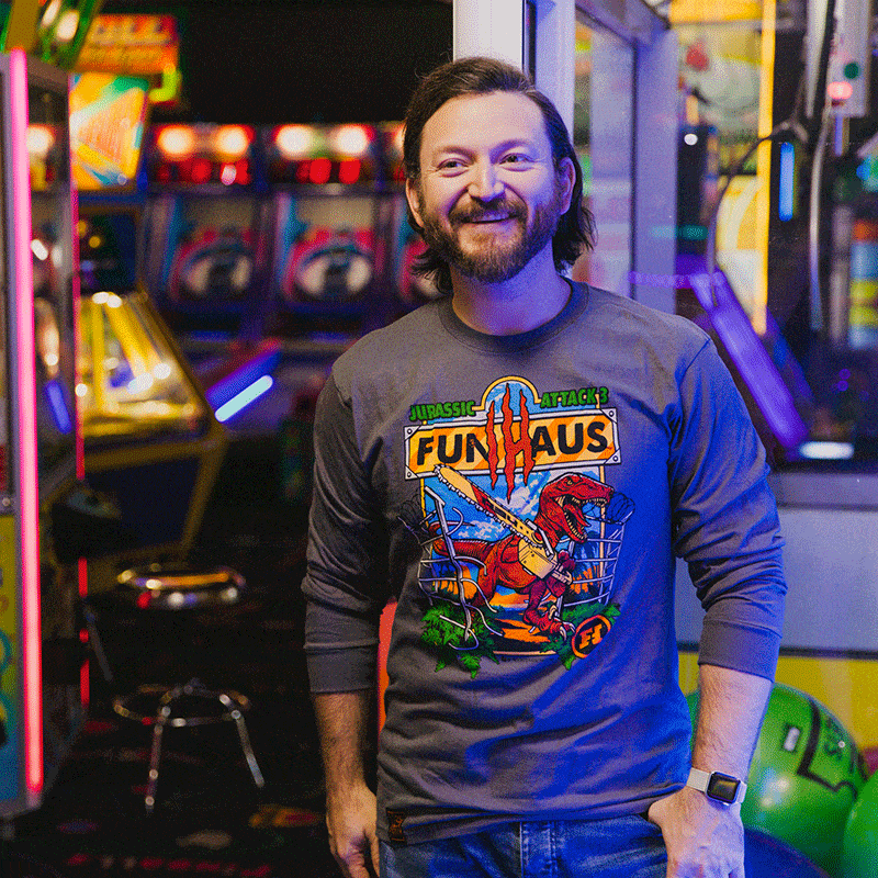 Funhaus Arcade Jurassic Attack Long Sleeve T-Shirt 