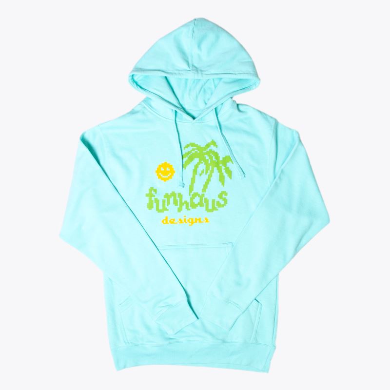 Funhaus Pixel Paradise Pullover Hoodie - Mint 