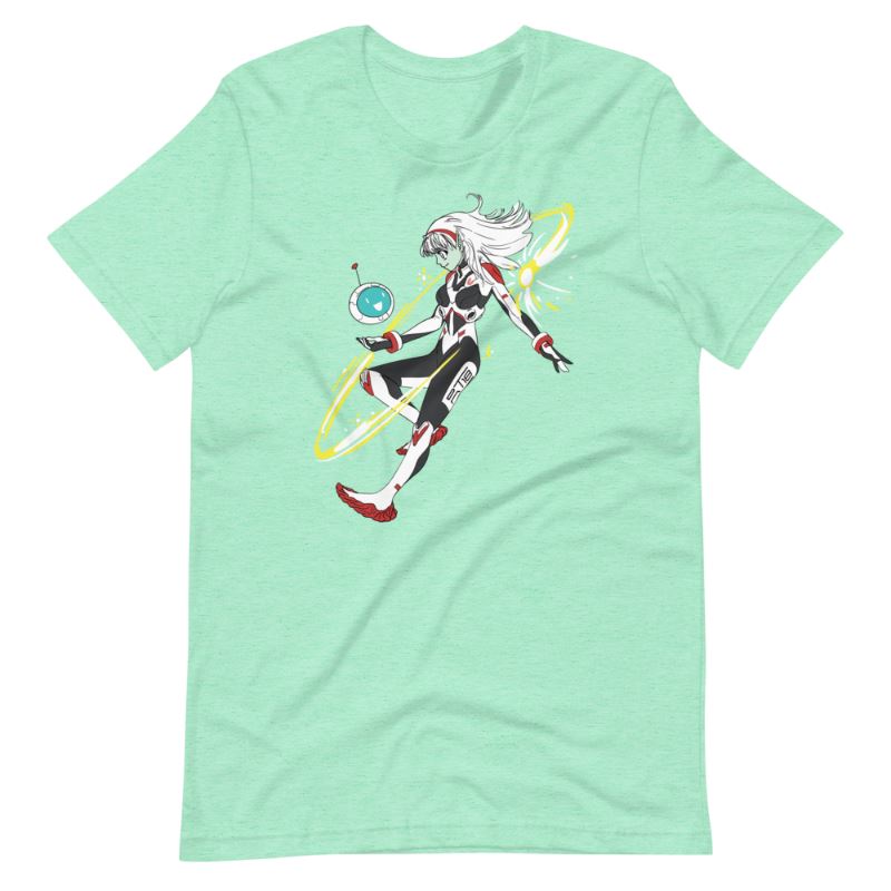 Rooster Teeth 18th Anniversary Space Girl T-Shirt Heather Mint S 