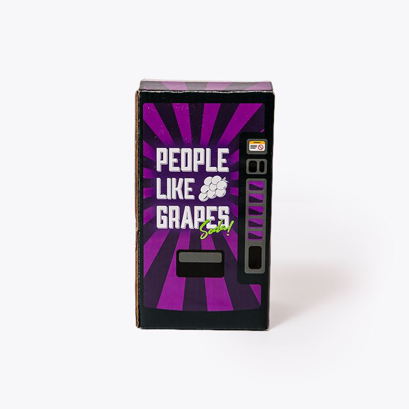 Rooster Teeth People Like Grapes Soda Boxed Can Glass 